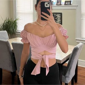 Tie Back off shoulders crop top